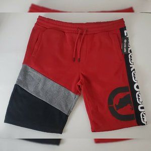 ECKO UNLTD BEST OF BOTH FLEECE SHORTS MEN SIZ M BAND LOGO COLORBLOCK WITH POCKET